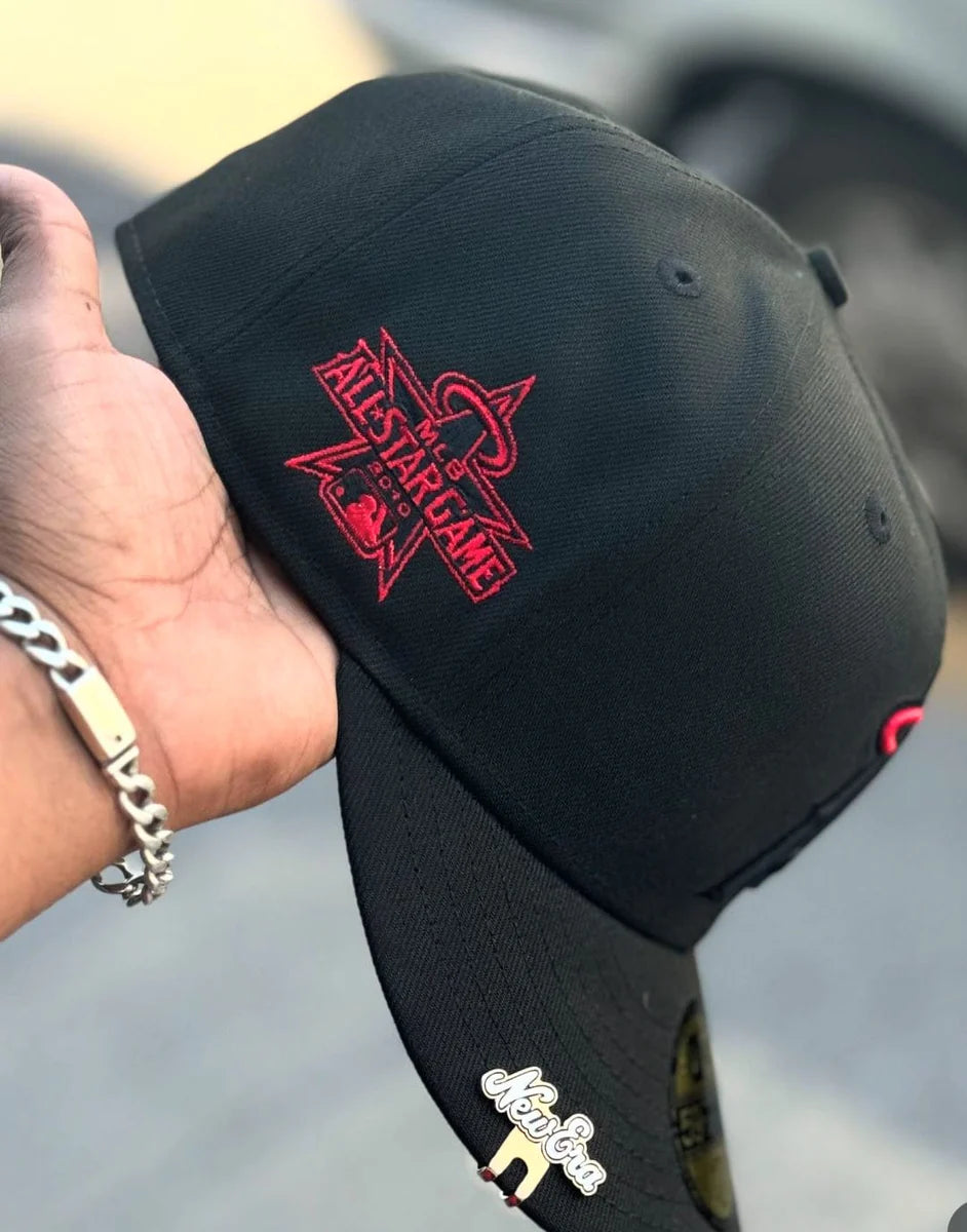 Black Red Los Angeles Angels 2010 All Star Game Fitted Hat