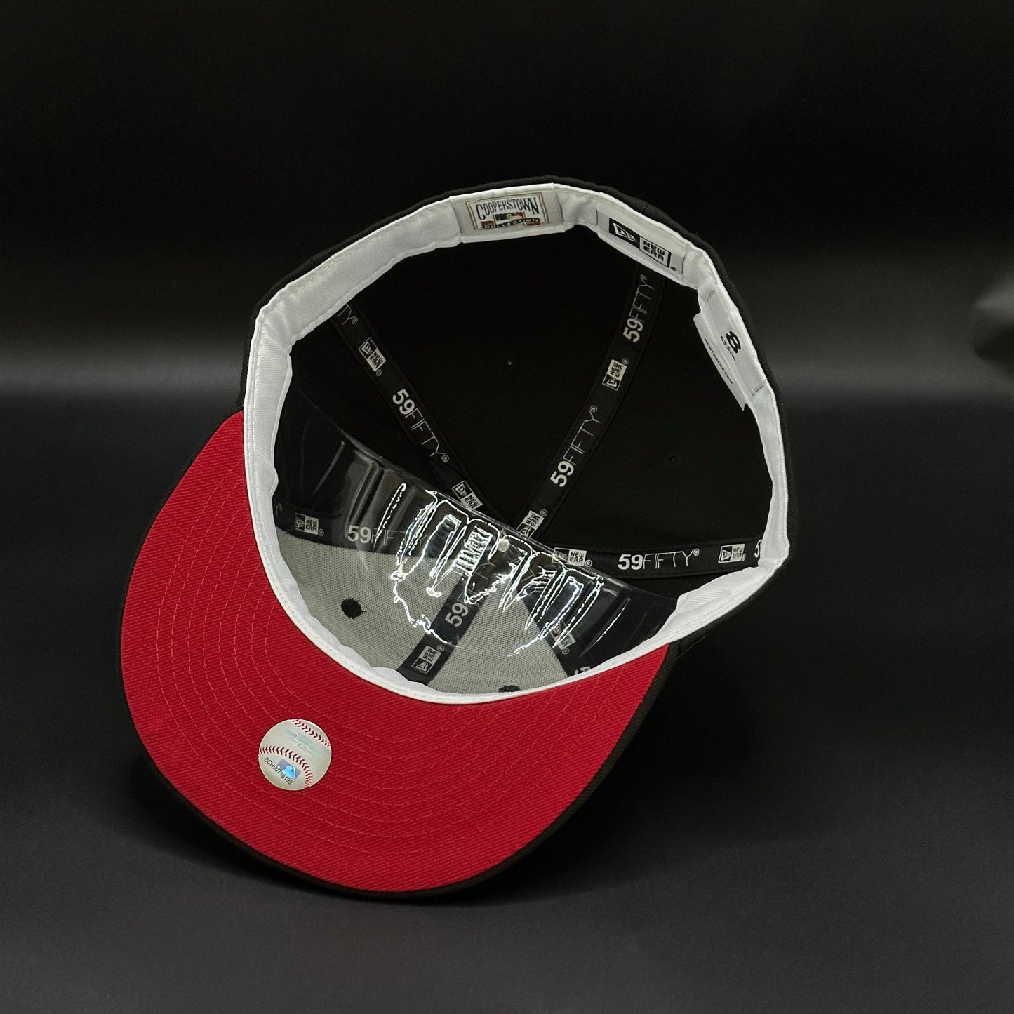 Black Red Chicago Cubs Century of Cubs Fitted Cap - view 5