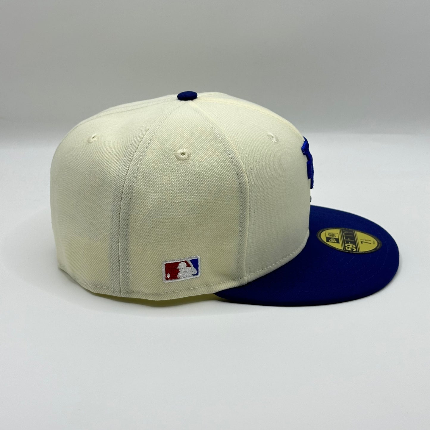 White Blue Dodgers Upside Down Side Batty Fitted