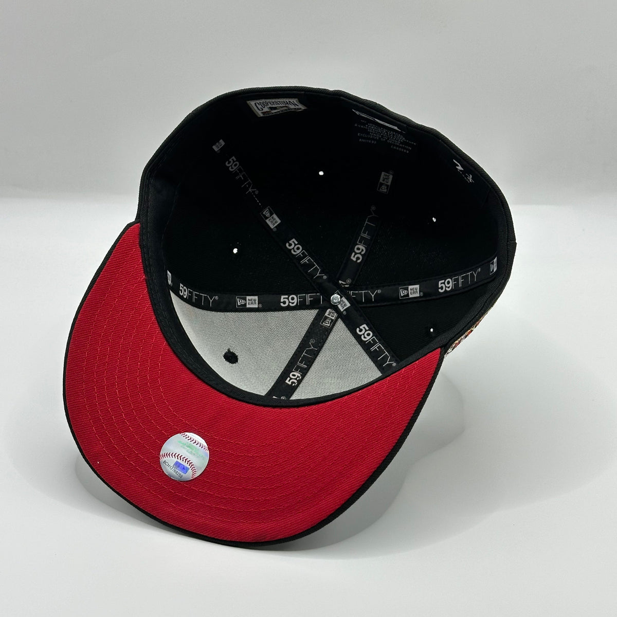 Black Red La Los Angeles Angels 50th Anniversary fitted hat, view 5