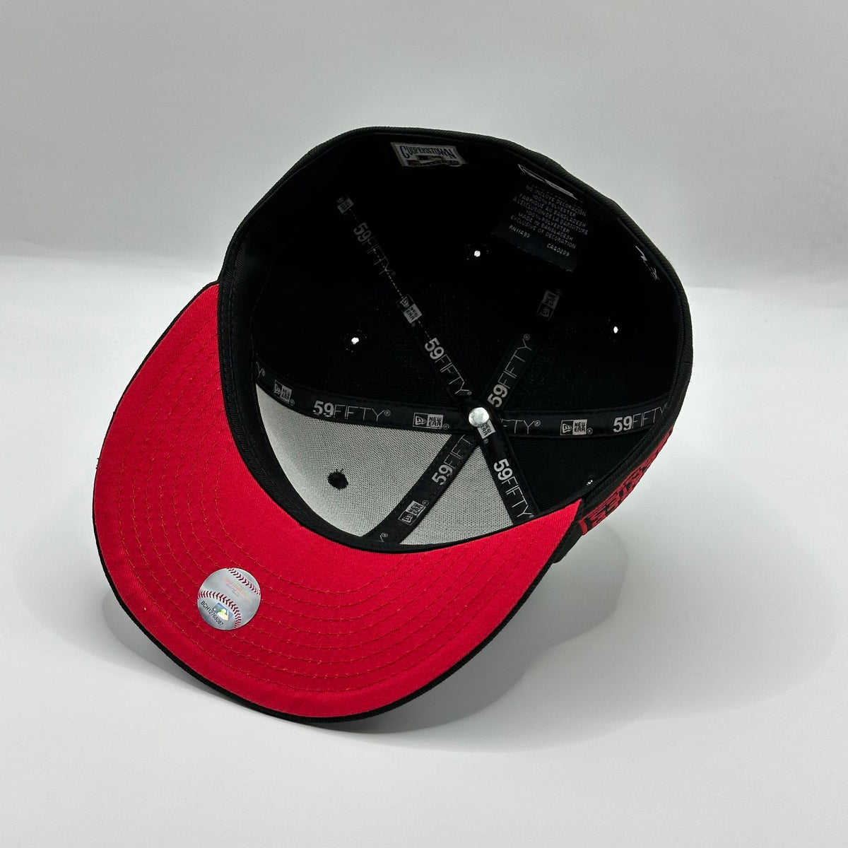 Black Red Los Angeles Dodgers 2020 World Series fitted hat, view 5