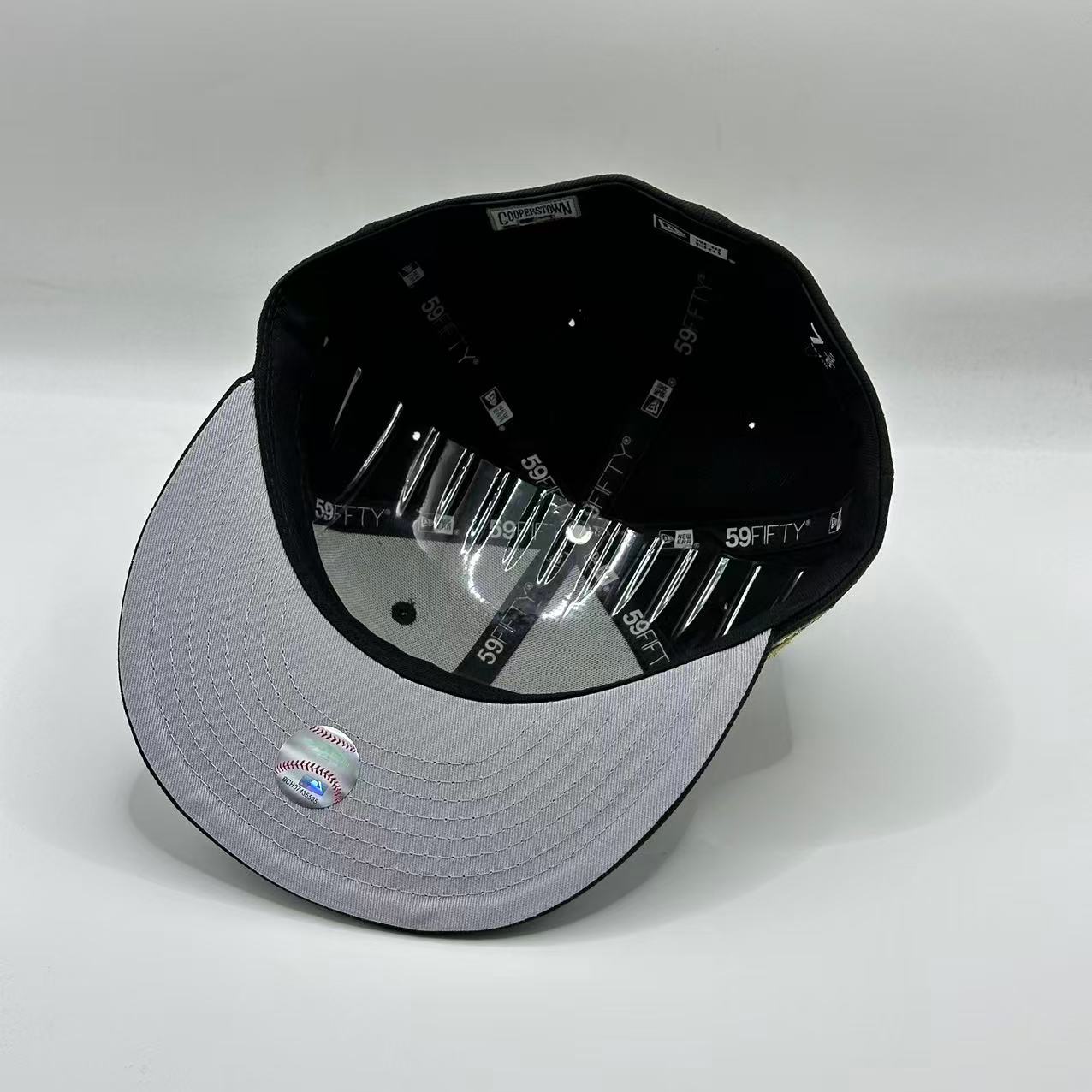 Black Los Angeles Dodgers 100th Anniversary Fitted Hat Cap - view 5