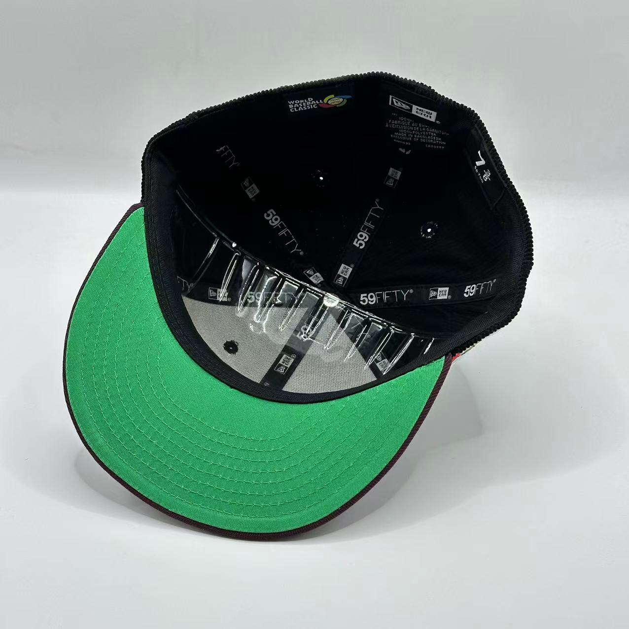 Black Brown Mexico Flag Fitted Hat Fitted Cap