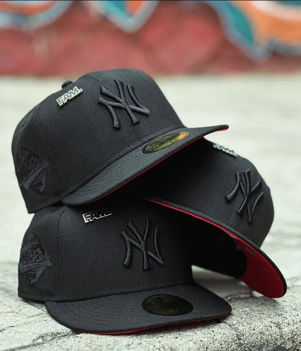 Black Red New York Yankees 1996 World Series fitted hat, view 5