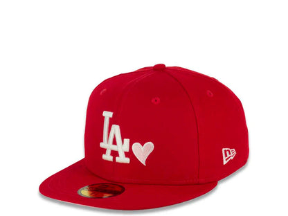 Red Pinky Los Angeles LA Dodgers New Era Heart Fitted Hat