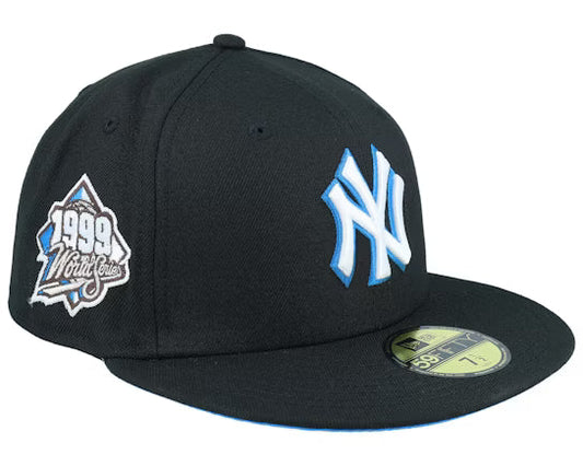 Black Icy New York NY Yankees 1999 World Series Fitted Hat