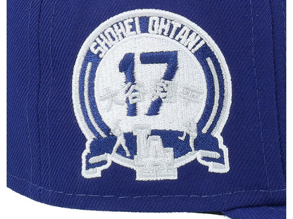 Blue Los Angeles LA Dodgers Shohei Ohtani Fitted Hat Cap - view 4