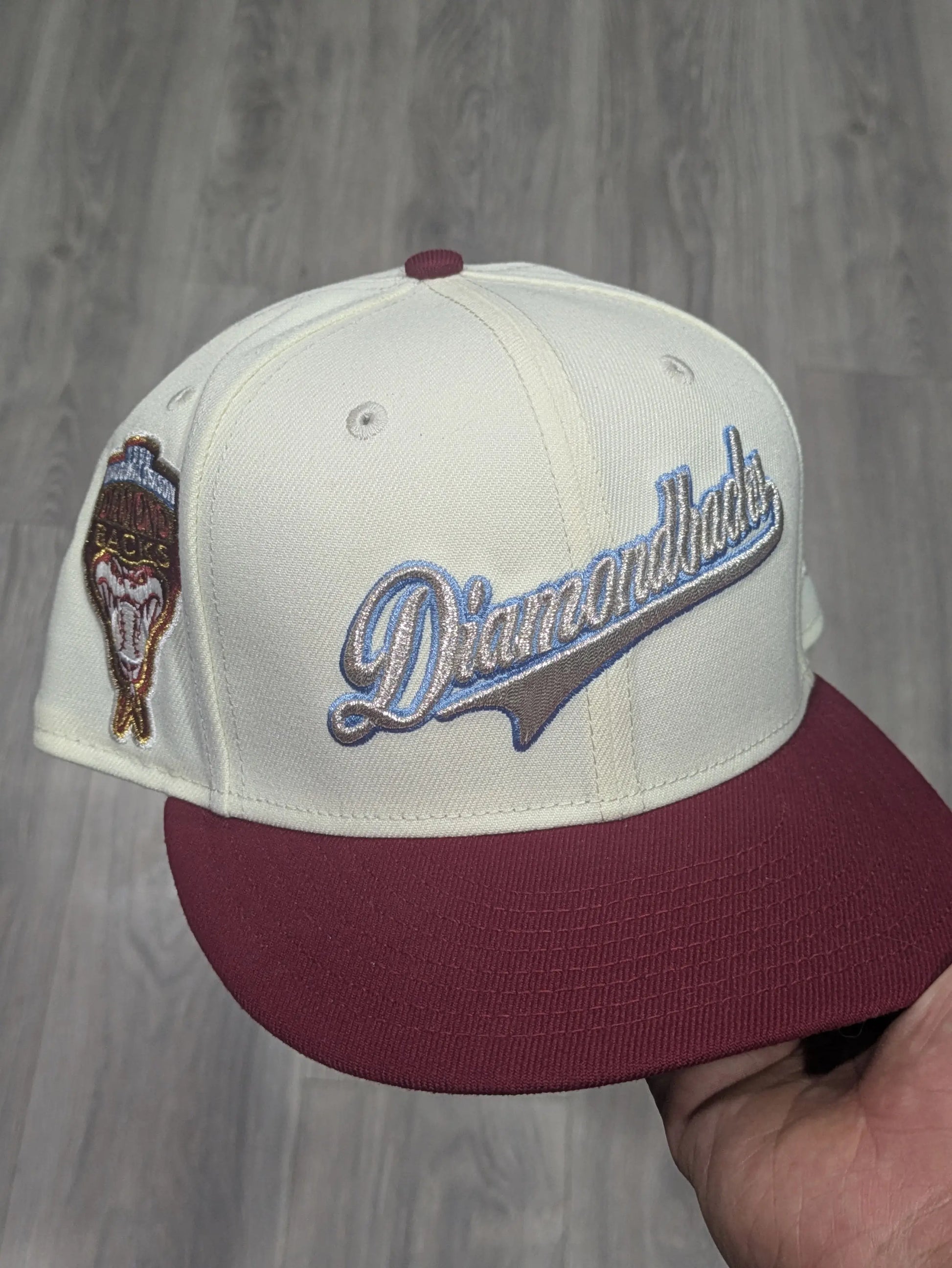 Chrome Red Arizona Diamondbacks Script 1998 World Series Fitted Hat