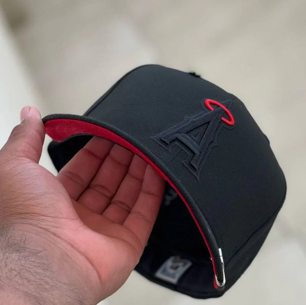 Black Red Los Angeles Angels 2010 All Star Game Fitted Hat - view 5