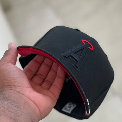 Black Red Los Angeles Angels 2010 All Star Game Fitted Hat - view 5