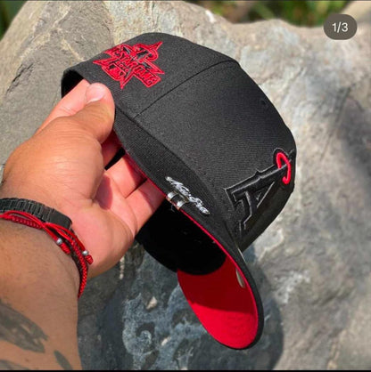 Black Red Los Angeles Angels 2010 All Star Game Fitted Hat - view 4