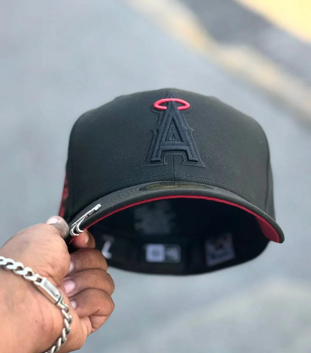 Black Red Los Angeles Angels 2010 All Star Game Fitted Hat - view 6