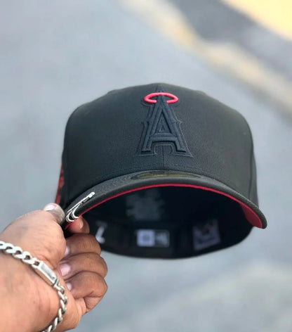 Black Red Los Angeles Angels 2010 All Star Game Fitted Hat - view 6