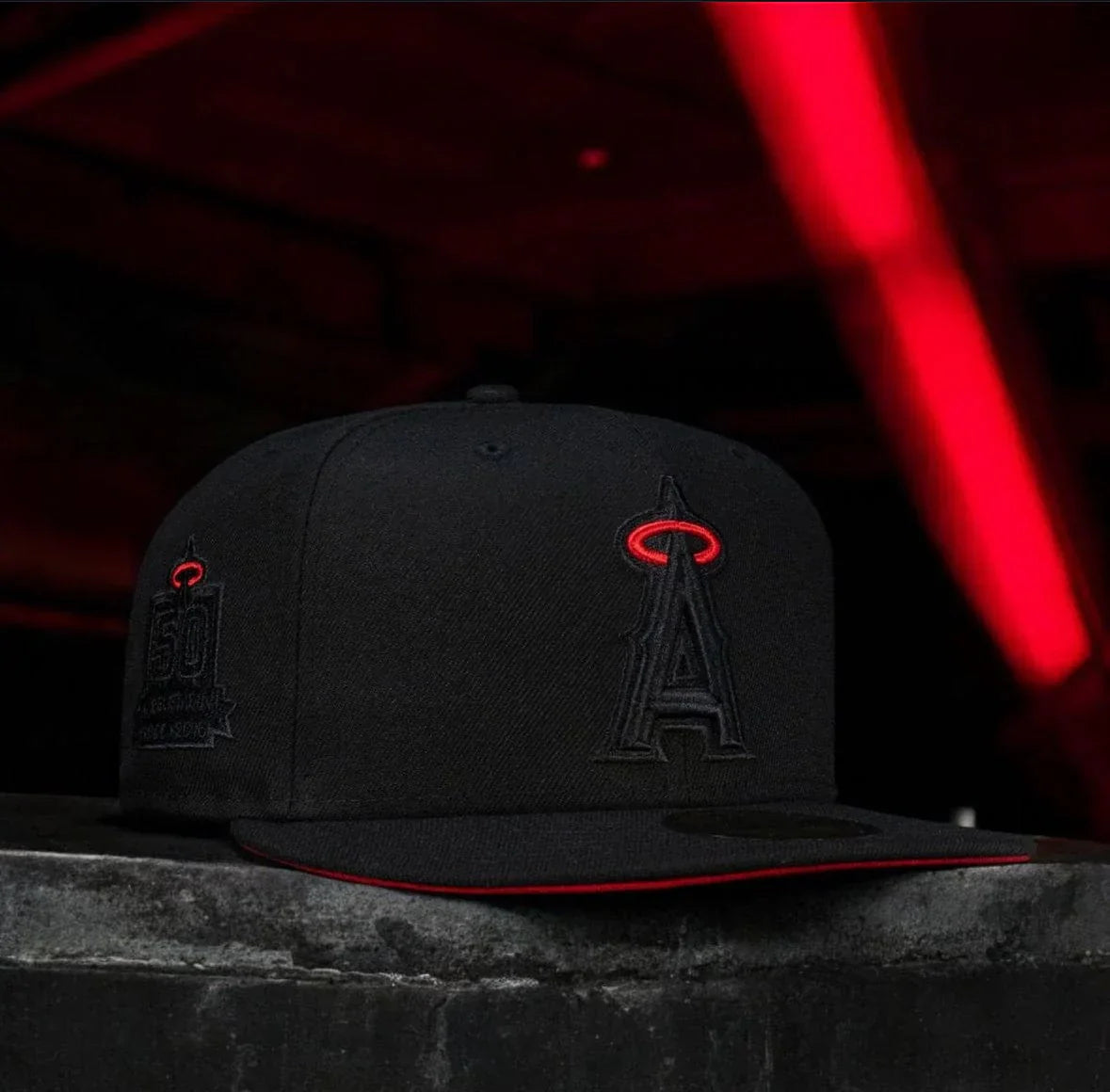 Black Red Los Angeles 50th Anniversary Fitted