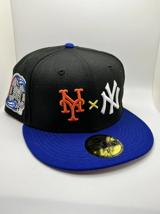 Black Blue New York Mets X Yankees Subway Series Snapback Hat