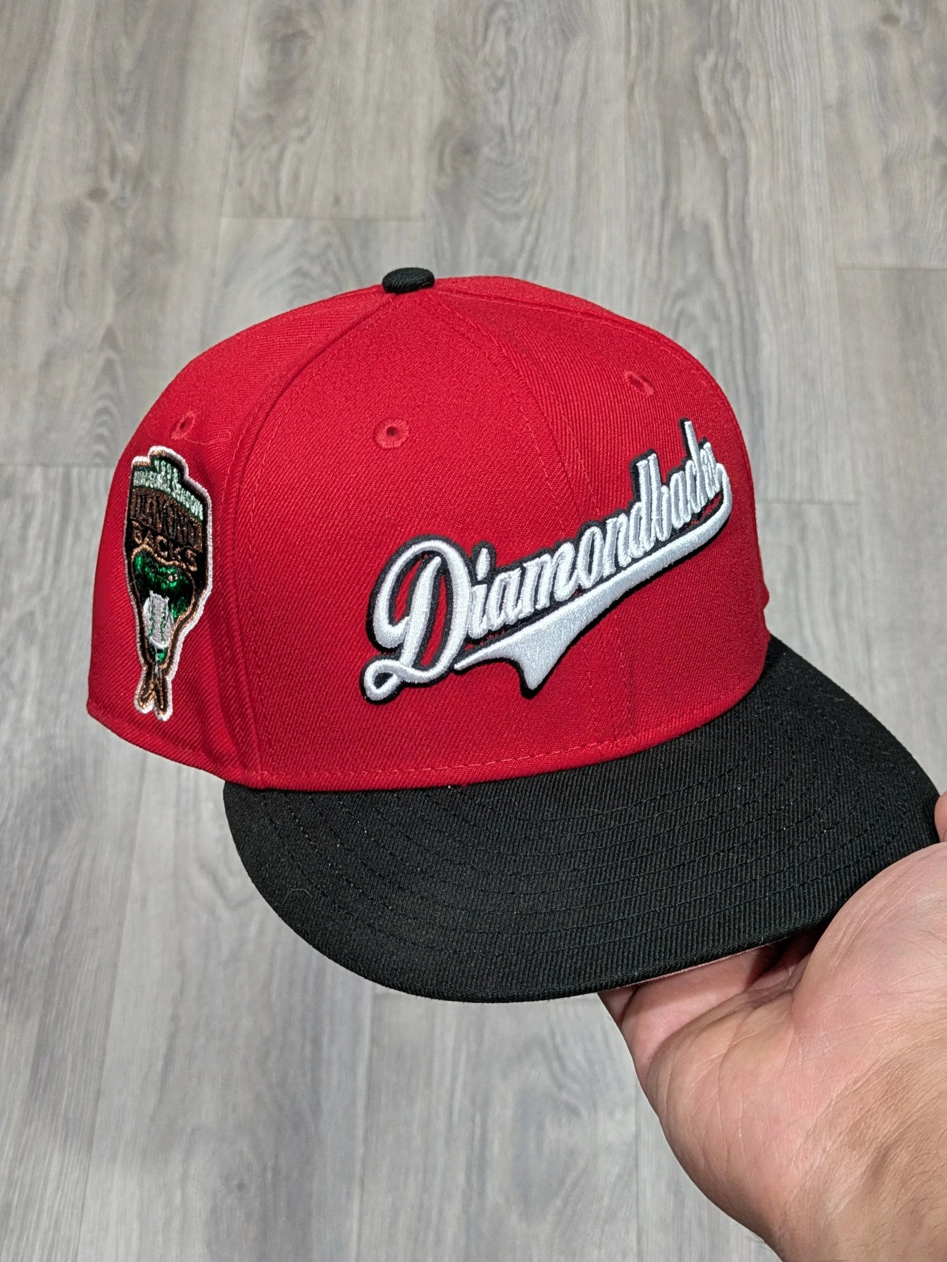 Red Black Arizona Diamondbacks Script 1998 World Series Fitted Hat