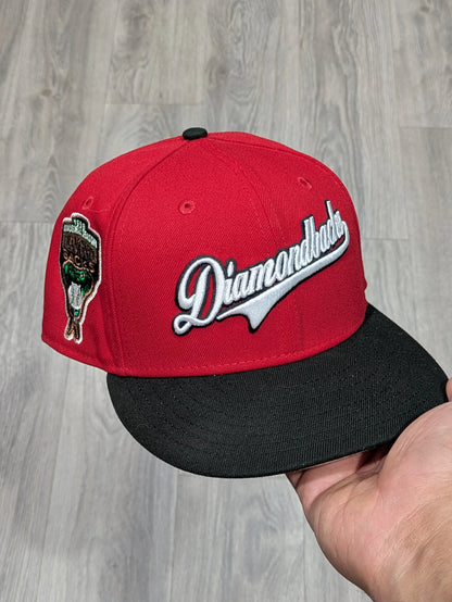 Red Black Arizona Diamondbacks Script 1998 World Series Fitted Hat