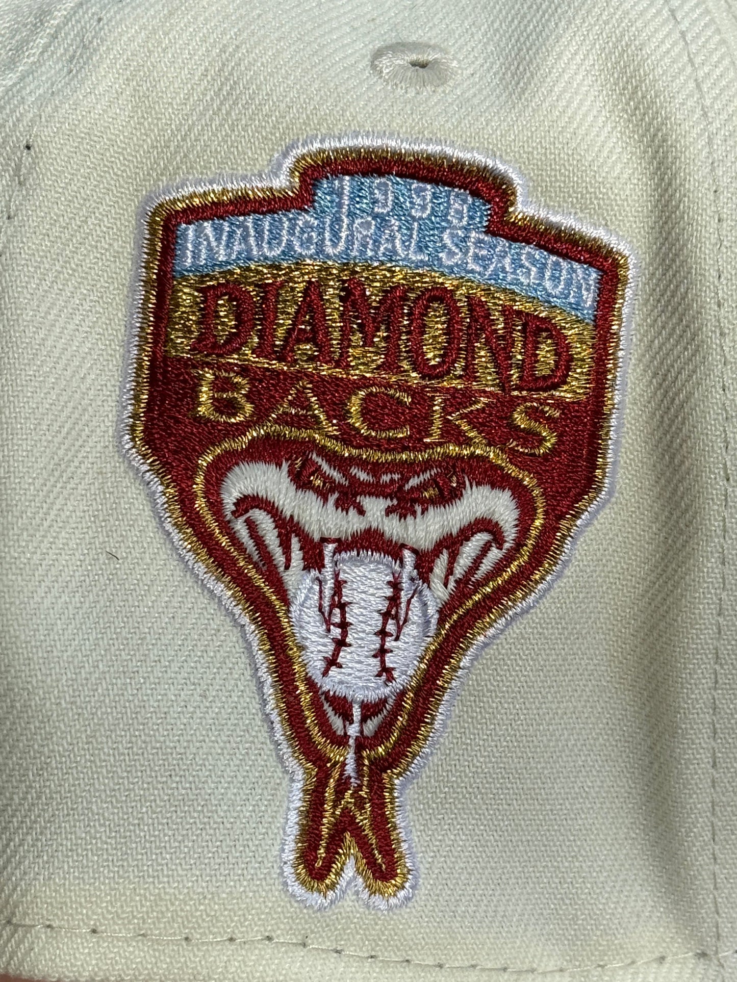 Chrome Red Arizona Diamondbacks Script 1998 World Series New Era Fitted Hat