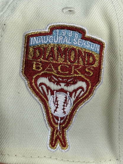 Chrome Red Arizona Diamondbacks Script 1998 World Series Fitted Hat - view 2