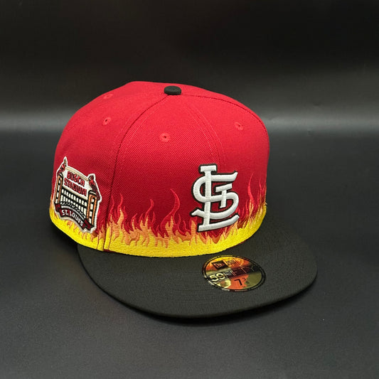 Red Black St. Louis Cardinals Busch Stadium Fitted Cap