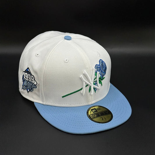 White Light Blue New York Yankees Rose 1999 World Series Fitted Cap