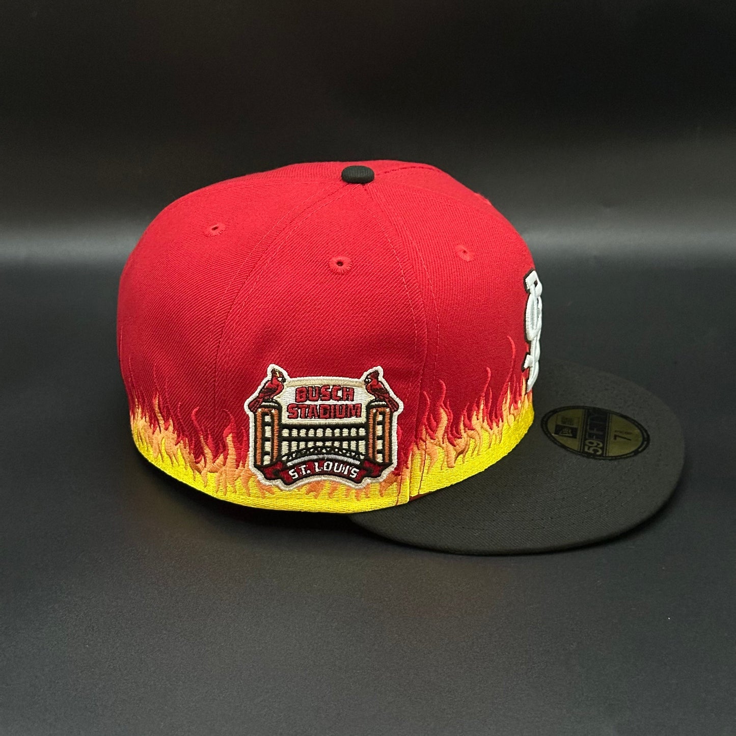 Red Black St. Louis Cardinals Busch Stadium Fitted Cap - view 2