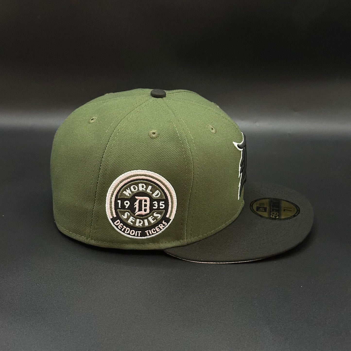 Military Green Pinky Detroit Tigers 1935 World Series Fitted Cap - view 2