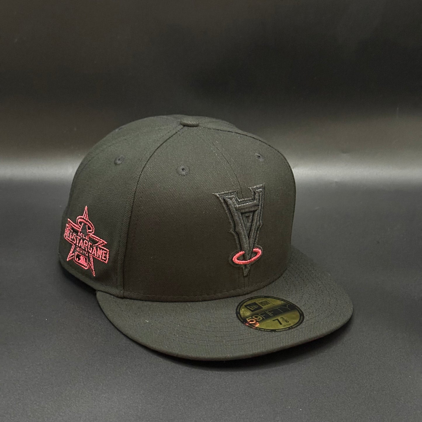 Black Red Upside Down A Los Angeles Angels 2002 All-Star Game Fitted Cap