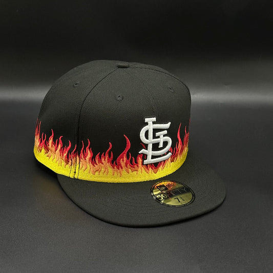 Black Flames St. Louis Cardinals Fitted Cap