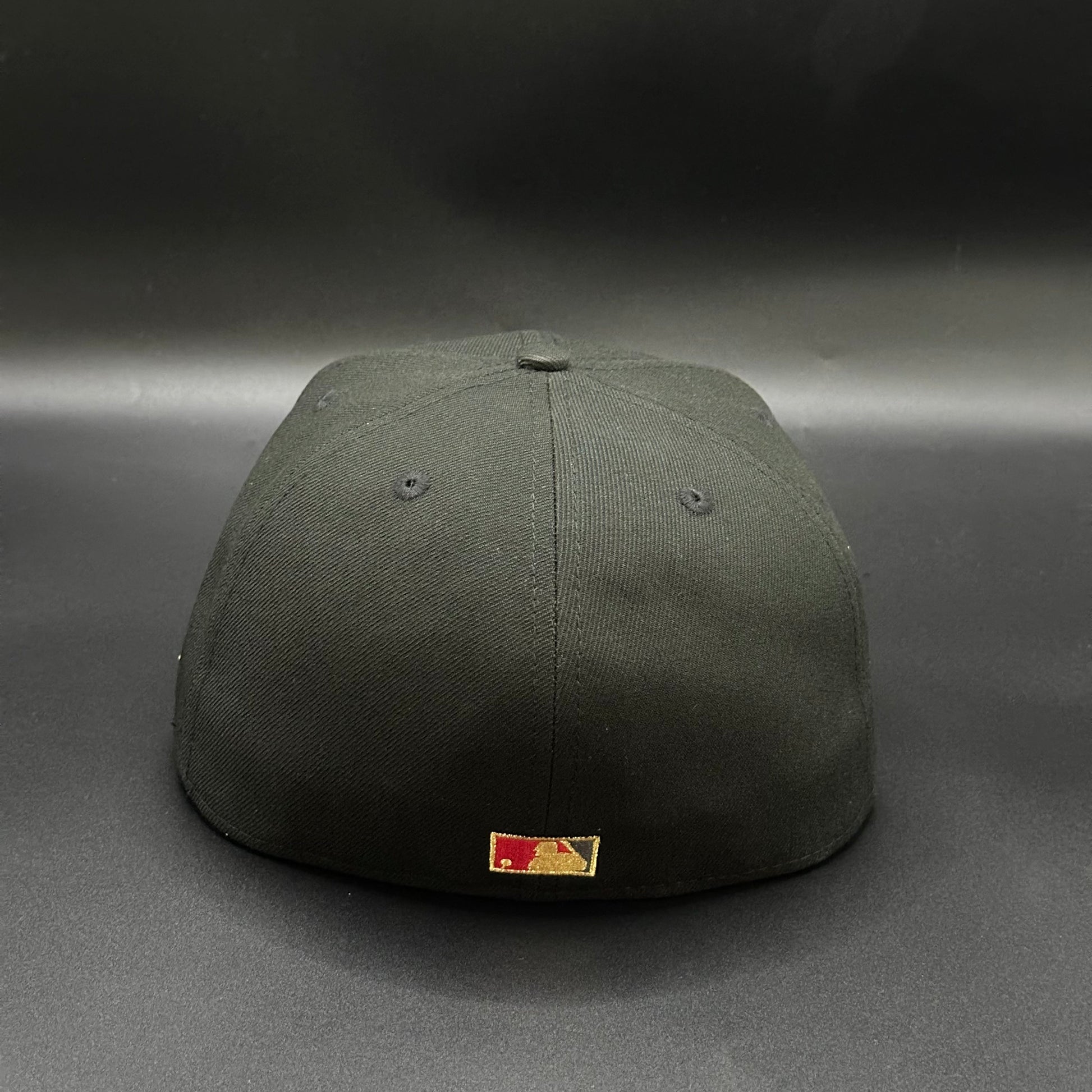 Black Red Upside Down A Los Angeles Angels 50th Anniversary Fitted Cap - view 4