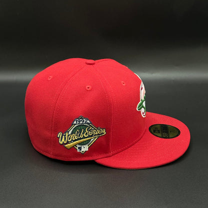 Red Pink Toronto Blue Jays 1992 World Series Fitted Cap - view 2
