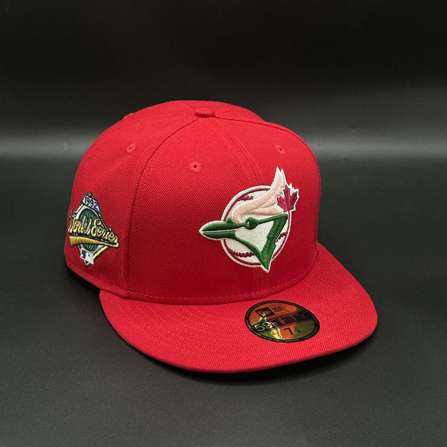 Red Pink Toronto Blue Jays 1992 World Series  Fitted Cap