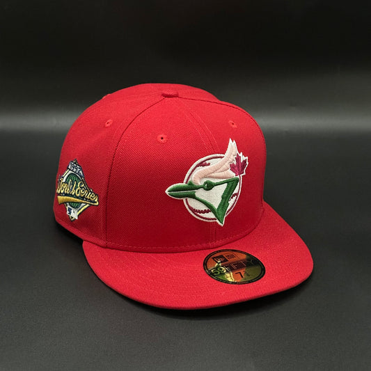 Red Pink Toronto Blue Jays 1992 World Series  Fitted Cap