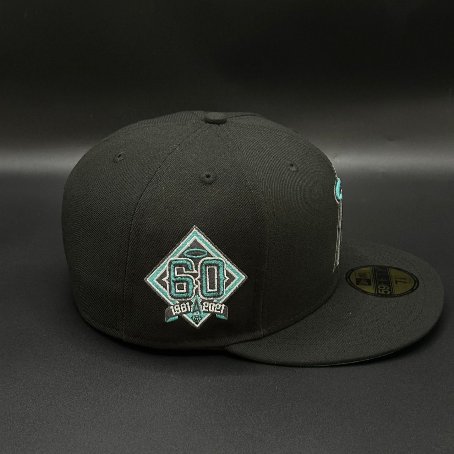 Black Tiffany Blue LA Anaheim 60th Anniversary 59FIFTY Fitted