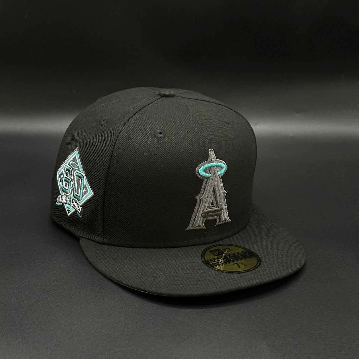 Black Tiffany Blue LA Anaheim 60th Anniversary 59FIFTY Fitted