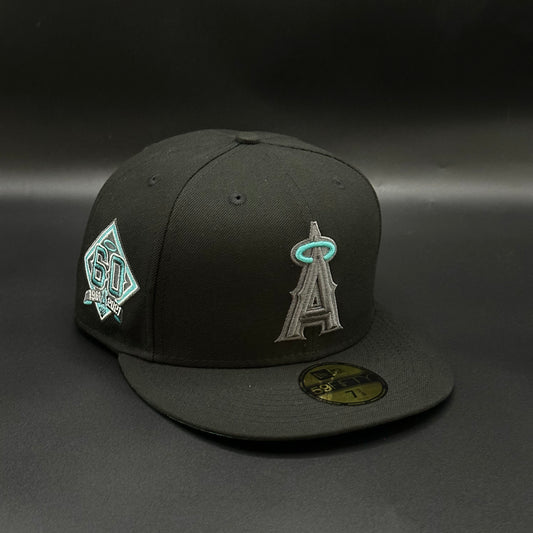 Black Tiffany Blue LA Anaheim 60th Anniversary 59FIFTY Fitted