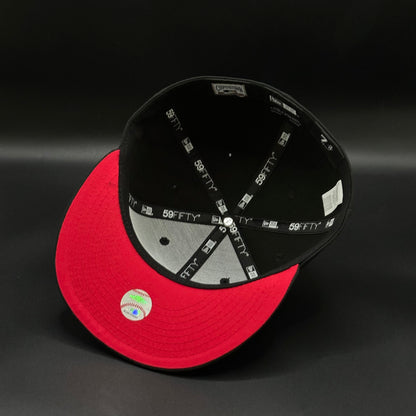 All Black Red LA Dodgers Flames 40th Anniversary 59FIFTY Fitted