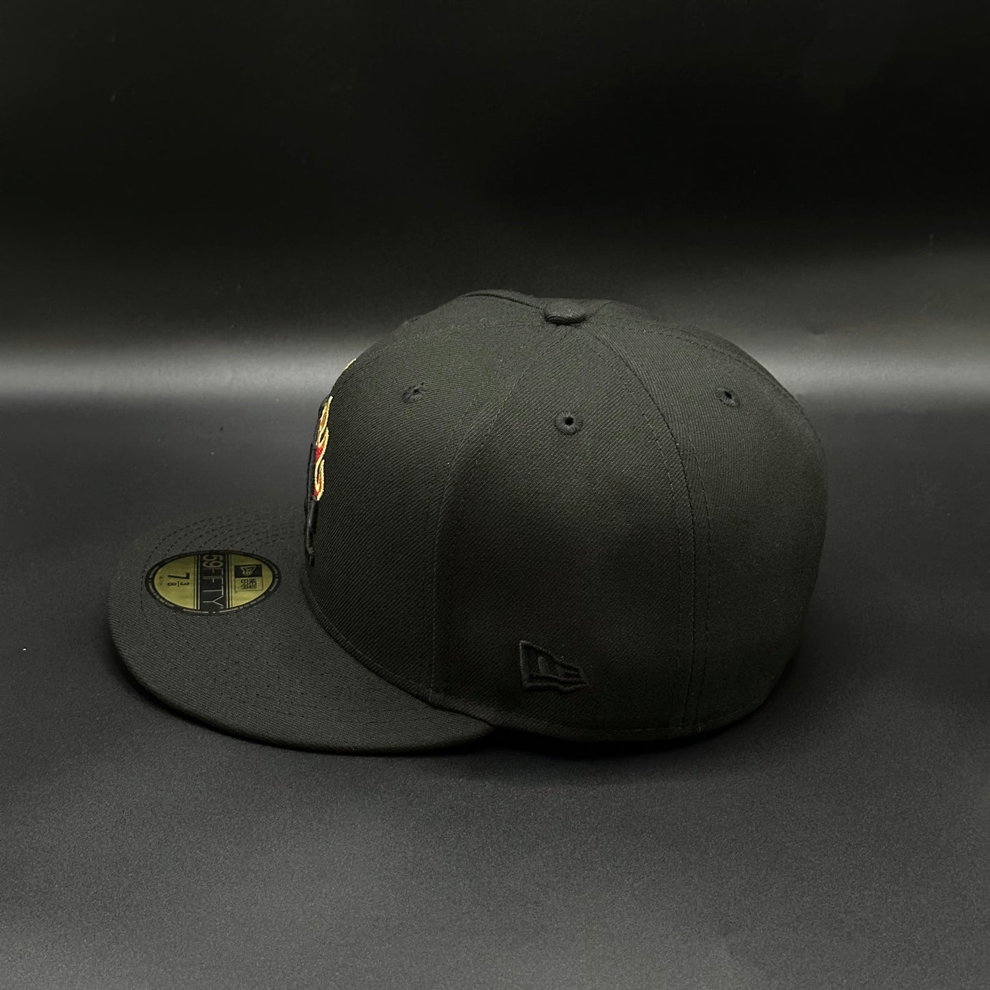 All Black Red LA Dodgers Flames 40th Anniversary Fitted - view 3