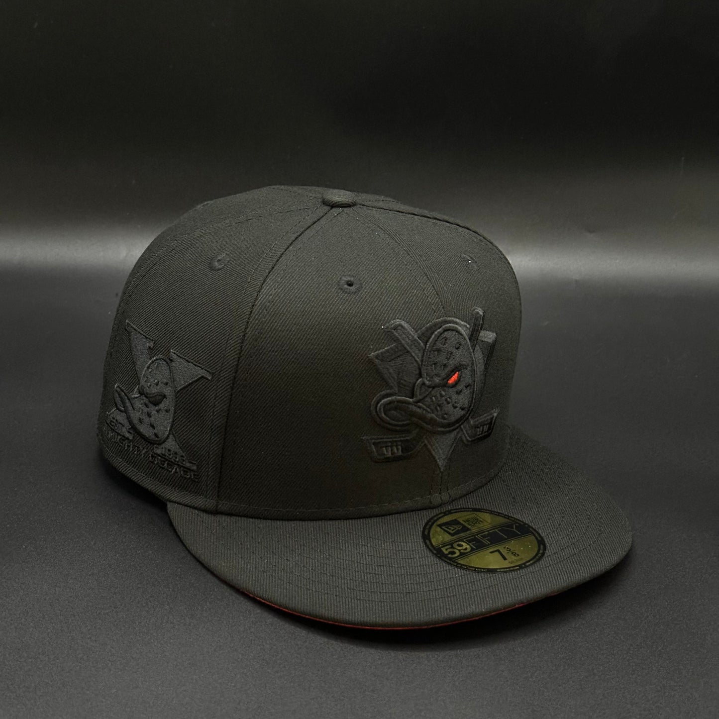 All Black Orange Anaheim Ducks 1993 Fitted