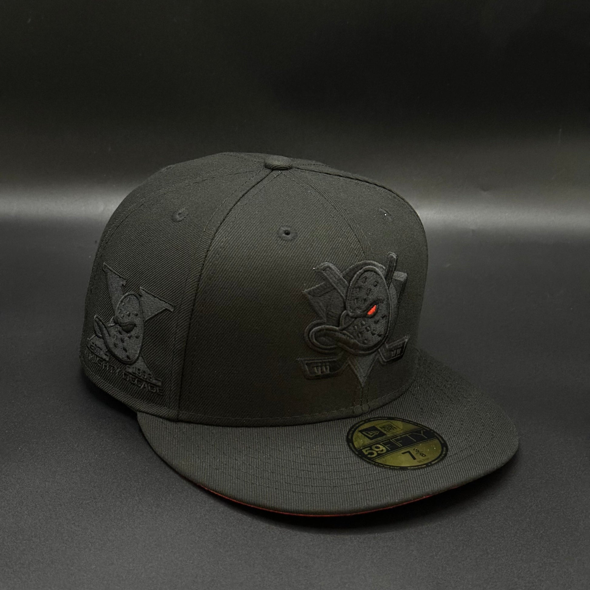 All Black Orange Anaheim Ducks 1993 Fitted