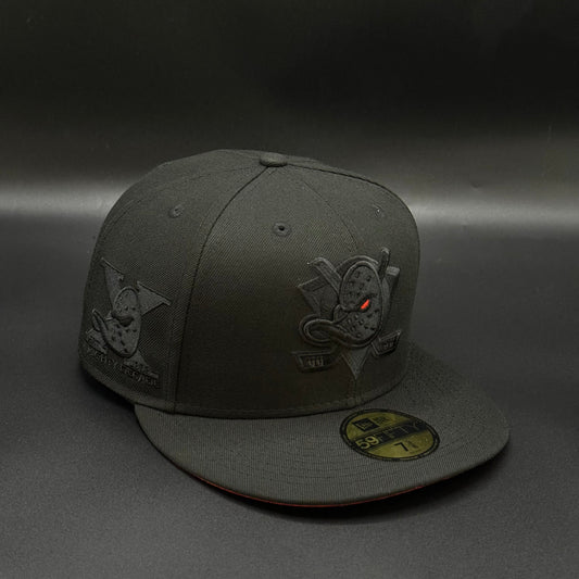 All Black Orange Anaheim Ducks 1993 Fitted