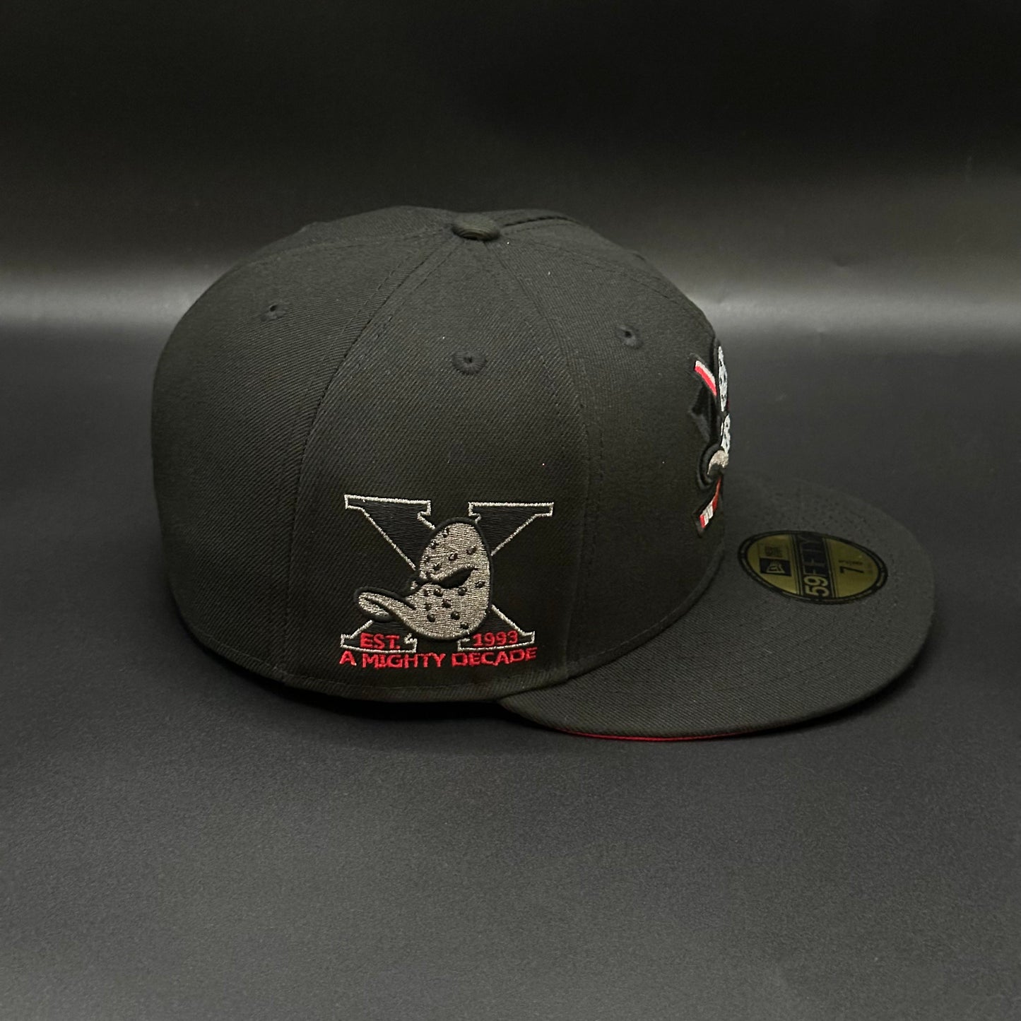 Black Red Anaheim Ducks A Mighty Decade 1993 Fitted - view 2