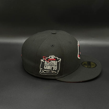 Black Red Boston  1999 New Era 59Fifty Fitted Hat Cap