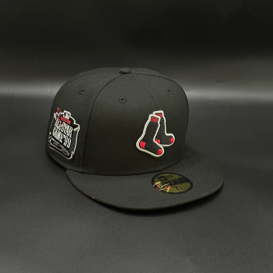 Black Red Boston  1999 New Era 59Fifty Fitted Hat Cap