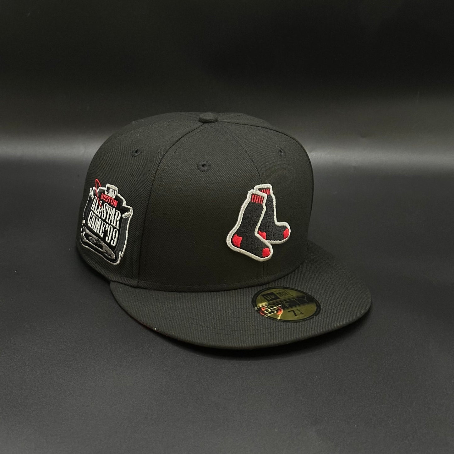 Black Red Boston Red Sox 1999 Fitted Hat Cap