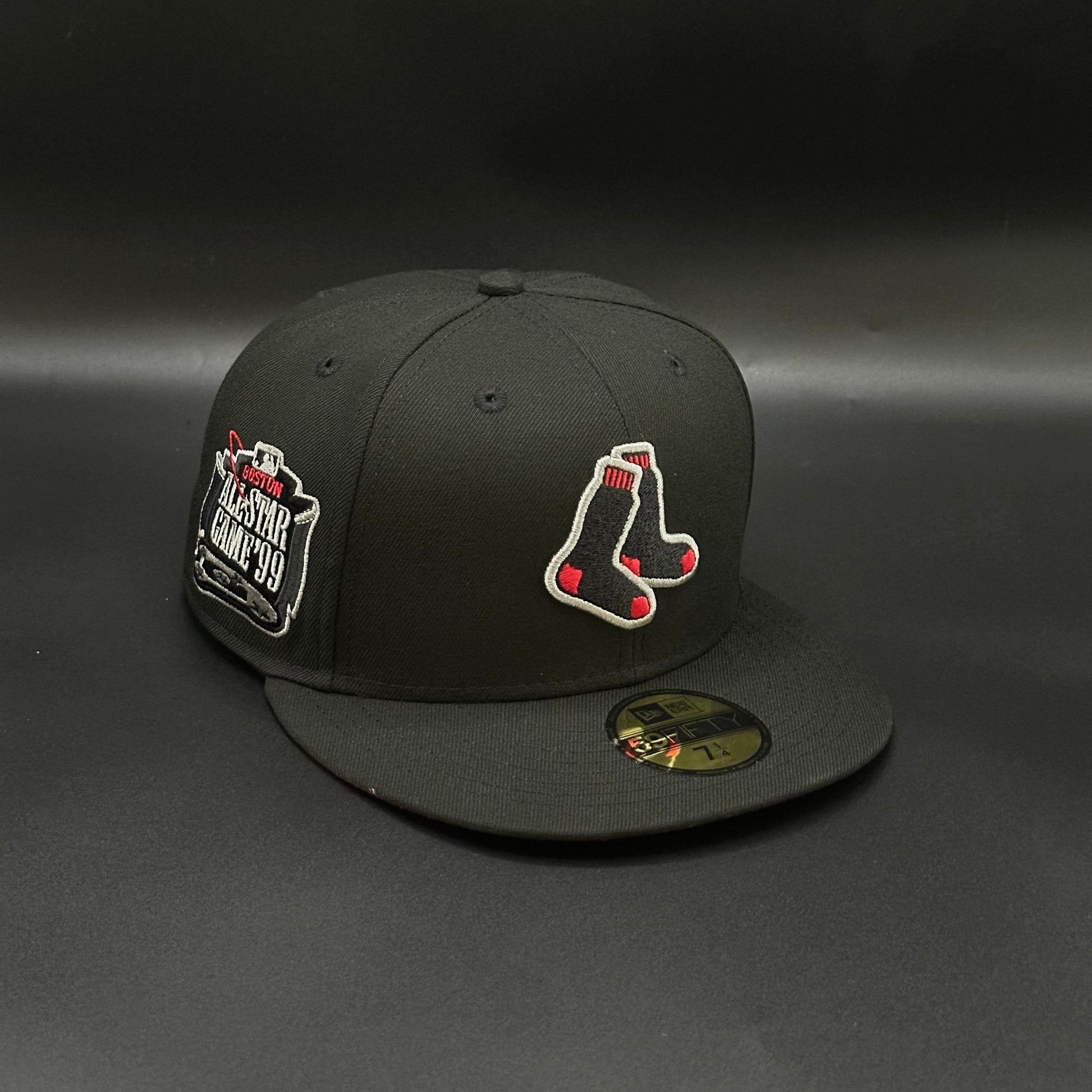 Black Red Boston Red Sox 1999 Fitted Hat Cap