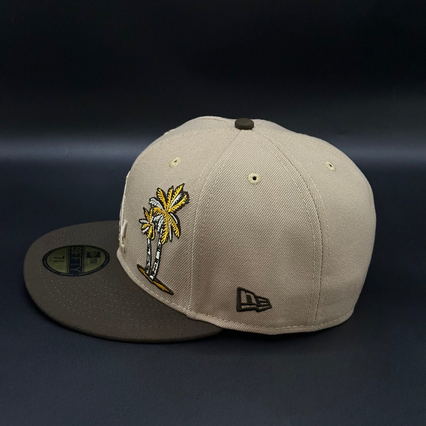 Tan Brown Los Angeles LA Dodgers 60th Anniversary MLB Fitted Hat Cap - view 3