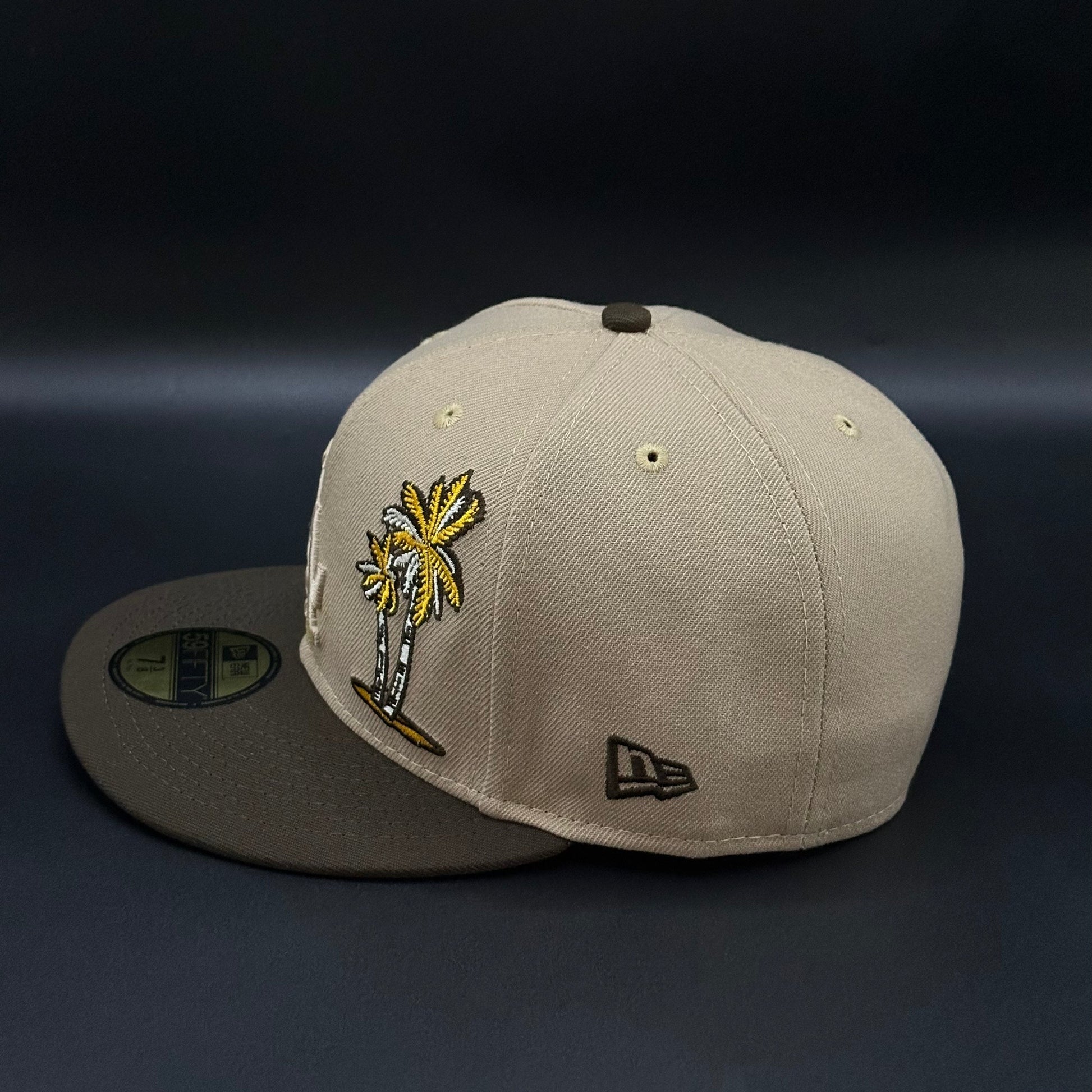 Tan Brown Los Angeles LA Dodgers 60th Anniversary MLB Fitted Hat Cap - view 3