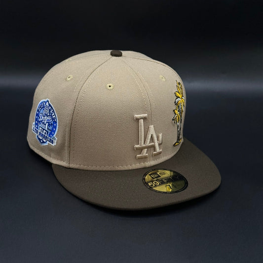 Tan Brown Los Angeles LA Dodgers 60th Anniversary MLB Fitted Hat Cap