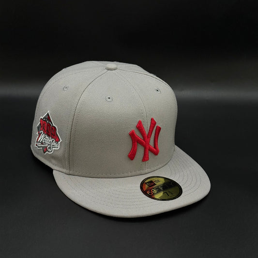 Grey Red New York Yankees 1998 World Series MLB Fitted Hat Cap